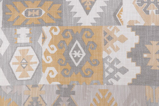 Kilim Woven Solution Dyed Acrylic Outdoor Fabric in Mustard