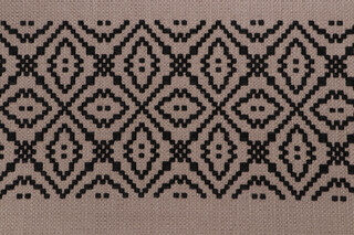 Sunbrella Tribal Stripe 370006-0002 Woven Solution Dyed Acrylic Outdoor Fabric in Flax/Midnight