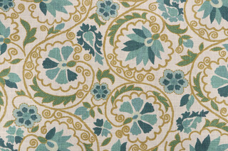 Richloom Marakesh Printed Linen Blend Drapery Fabric in Mineral