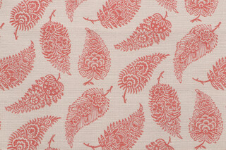 Coco Paisley Woven Upholstery Fabric in Coral