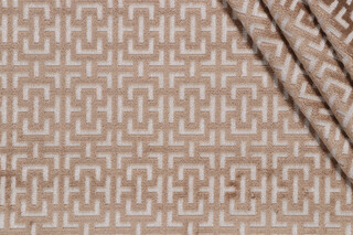 P Kaufmann Power Grid Grospoint Velvet Upholstery Fabric in Dune 