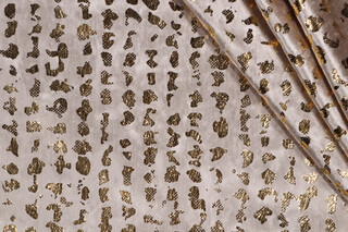 P Kaufmann Stealth Printed Velvet Decorator Fabric in Gold Dust 