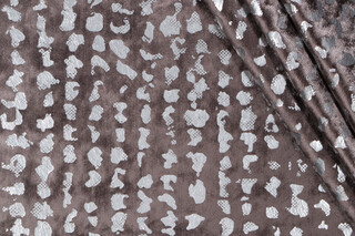 P Kaufmann Stealth Printed Velvet Decorator Fabric in Gunmetal 