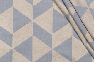 Richloom Ritual Embroidered Drapery Fabric in Sky 