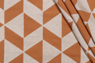 Richloom Ritual Embroidered Drapery Fabric in Saffron 