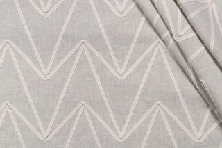 Richloom Flaunt Embroidered Drapery Fabric in Ice 