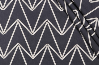 Richloom Flaunt Embroidered Drapery Fabric in Indigo 