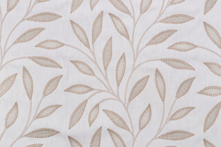 Sample of Richloom Inara Embroidered Drapery Fabric in Linen 