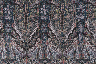 Richloom Saraya Printed Linen Blend Drapery Fabric in Rainforest 