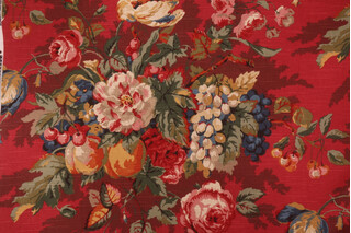 Kaufmann Queensland Printed Cotton Drapery Fabric in Crimson