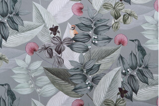Stof France Hochi Printed Cotton Drapery Fabric in Lichen