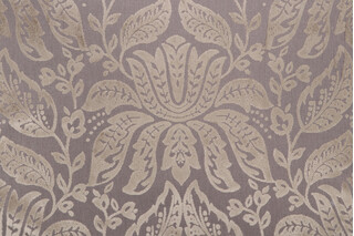 Thibaut Luxembourg Damask W71803 Velvet Upholstery Fabric in Taupe