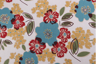 Magnolia Home Floral Printed Cotton Drapery Fabric in Primary