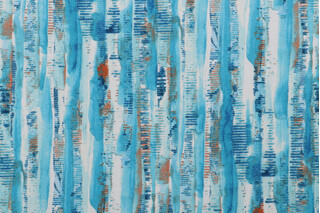PK Lifestyles Drifting Printed Polyester Outdoor Fabric in Caribbean