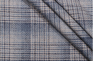 Kaufmann Checked Woven Upholstery Fabric in Marina