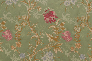 Fonthill Lampasso Fondo Tapestry Upholstery Fabric in Light Green Ground for Scalamandre