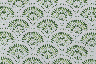 Amelia Printed Twill Drapery Fabric in Soothing Aloe