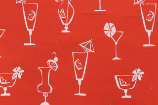 Covington Five O&#39;Clock Somewhere Woven Polypropylene Outdoor Fabric in 329-Salsa
