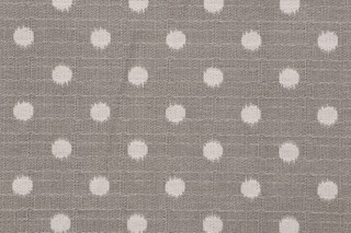 Premier Prints Ikat Dots-Slub Printed Drapery Fabric in Nova Grey/Birch