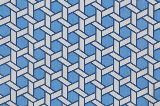 Waverly Shoji Printed Cotton Drapery Fabric in Porcelain