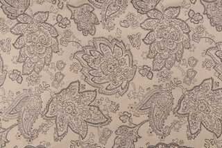 Fonthill Camargue Damask Decorator Fabric in Charcoal