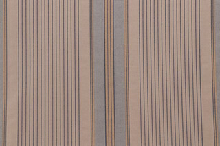 Grey Watkins Malabar Stripe Woven Decorator Fabric in Slate