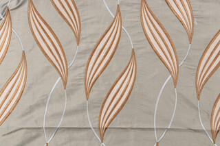 Grey Watkins Channing Embroidered Silk Drapery Fabric in Dove