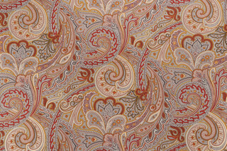 Old World Weavers Srinagar Printed Cotton Drapery Fabric in Beige/Gold