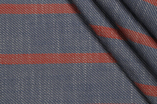 Relaxed Stripe Woven Polyester Outdoor Fabric in Terracotta 
