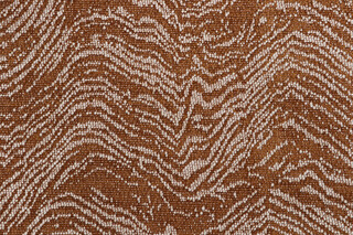 Wavey Woven Chenille Upholstery Fabric in Copper