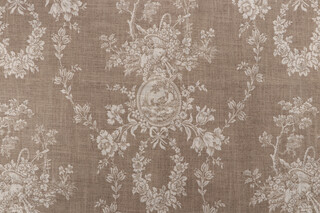 Waverly Country House Printed Linen Blend Drapery Fabric in Linen