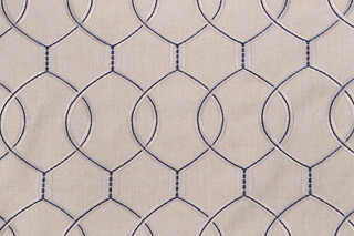 Richloom Hourglass Embroidered Drapery Fabric in Bluestone