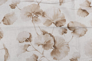 1 Yard Kendall Wilkinson Ink Wash Printed Linen Drapery Fabric in Mushroom for Fabricut