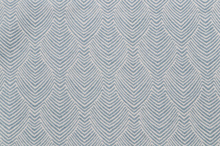 1 Yard Plume Woven Chenille Upholstery Fabric in Aqua