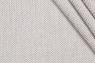 Herringbone Woven Upholstery Fabric in Snow