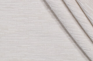 Strie Woven Chenille Upholstery Fabric in Snow