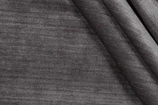 Solid Woven Chenille Upholstery Fabric in Smoke