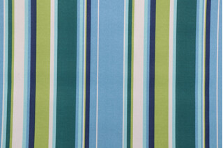 Richloom Covert Stripe Printed Polyester Outdoor Fabric in Capri