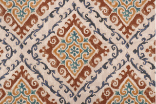 Covington Feabhra Printed Cotton Drapery Fabric in 608-Saddle
