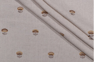 Montefalco Embroidered Drapery Fabric in Gold