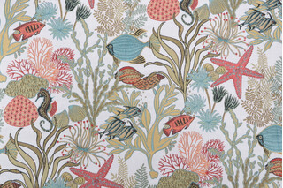 Mill Creek Fish Sticks Tapestry Upholstery Fabric in Tide Pool
