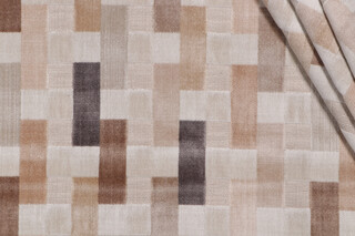P Kaufmann Anagram Velvet Upholstery Fabric in Pebble 