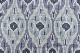 Belle Maison Hawkins Printed Drapery Fabric in Delft 