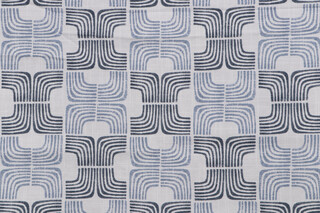 Belle Maison Arlo Printed Cotton Drapery Fabric in Denim 