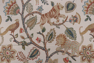 Belle Maison Campbell Printed Linen Blend Drapery Fabric in Golden 
