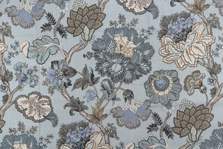 Belle Maison Adira Printed Cotton Drapery Fabric in Spa 