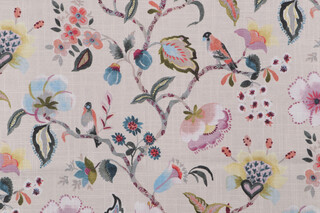 Belle Maison Winifred Printed Cotton Drapery Fabric in Sorbet 