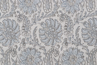 Belle Maison Juliana Printed Cotton Drapery Fabric in Seamist 