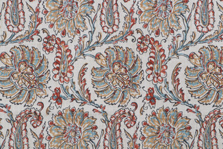 Belle Maison Juliana Printed Cotton Drapery Fabric in Paprika 