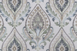 Belle Maison Reece Printed Cotton Drapery Fabric in Leaf 